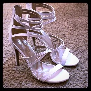 WHITE Strappy Heels Size 5.5
